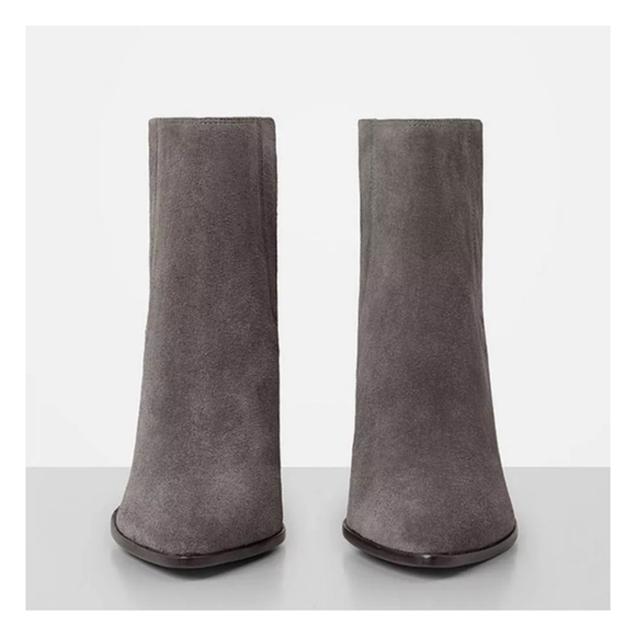 All Saints Senta Chelsea Suede Mink Gray Bootie - Picture 2 of 16
